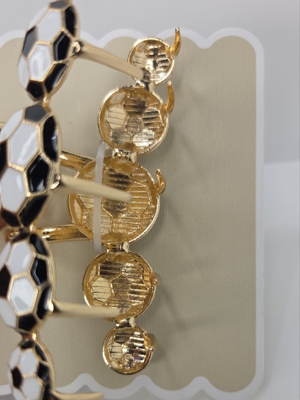 Sunday State Gold Hair Clip with Black & White Soccer Ball Accents - Picture 5 of 6